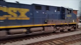 [CSX]5364 ES40DC & ES44AH Leads T381-26 Loaded Coal Train & Question From The Conductor  In Fay NC