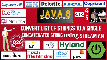 Java 8 Stream API Interview Questions: Concatenate a List of Strings from List using Java 8 Stream