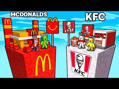 JJ and Mikey vs Friends : McDonalds vs KFC CHUNK Battle In Minecraft ! - Maizen