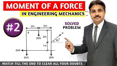 MOMENT OF A FORCE ABOUT A POINT IN ENGINEERING MECHANICS SOLVED PROBLEM 2
