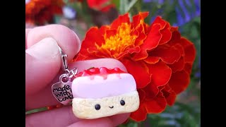 Making A Strawberry Polymer Clay Cheesecake Charm