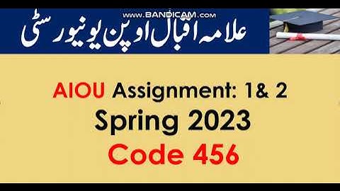 AIOU Code 456-1 & 2 Solved Assignments 2023
