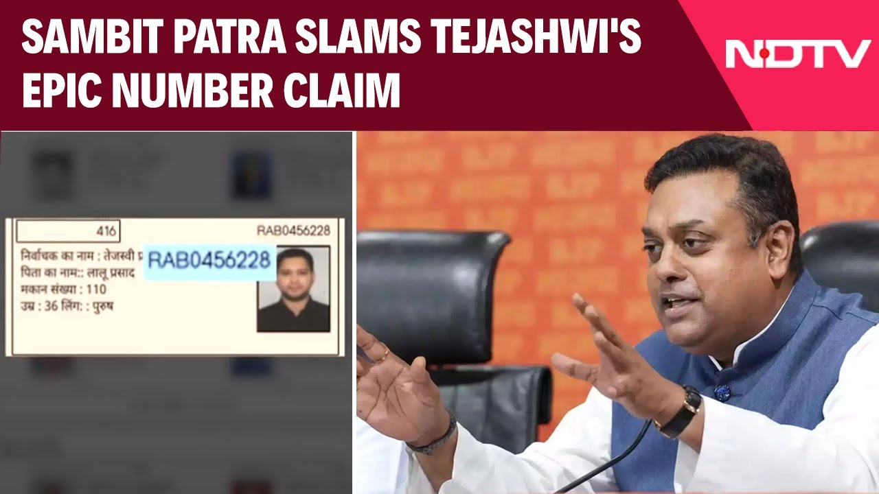 SIR Row | Sambit Patra Slams Tejashwi Yadav's EPIC Number Claim, Calls It 'EPIC Fakery'