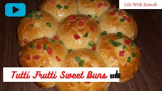 Sweet Bun Recipe | Tutti Frutti Bread | Without Oven- Super Soft & Perfect sweet buns