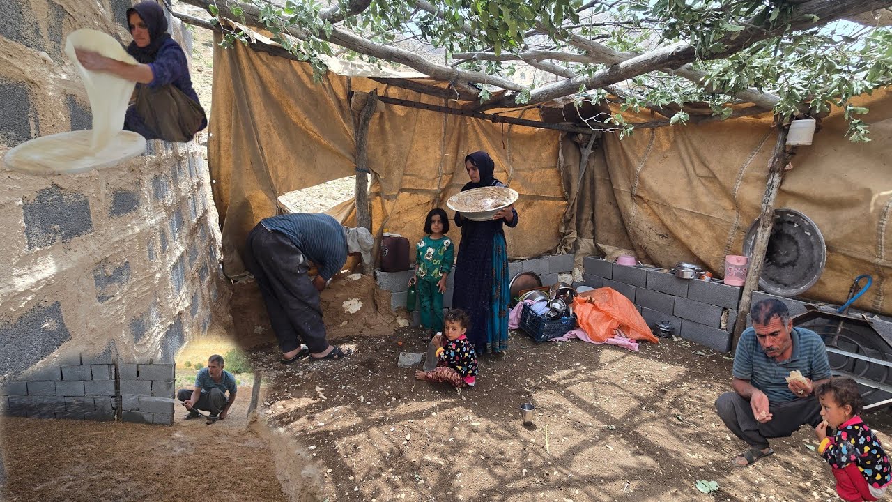 Nomadic life: making traditional kitchen floors and baking fire bread 🍞🔥