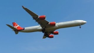 Airbus A340 Virgin Atlantic Landing at London Heathrow
