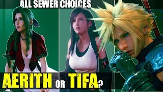 Cloud Picks Aerith vs Tifa Choice In The Sewer System ( FF7 Remake - Final Fantasy VII Remake )