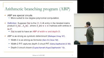 Nitin Saxena: Identity testing for constant-width, and commutative, ROABPs