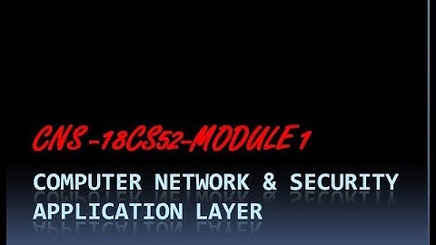COMPUTER NETWORK  and SECURITY (18CS52)-VTU-1st MODULE application layer PART 1