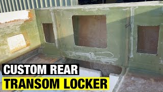 fibreglassing custom REAR TRANSOM LOCKER| Pacemaker 20ft | Full BOAT RESTORATION V2  Part 20