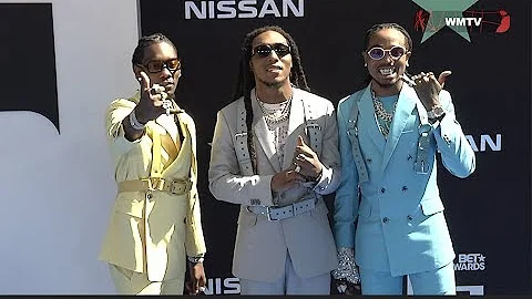 Quavo, Offset and Takeoff of Migos arrive at 2019 BET Awards