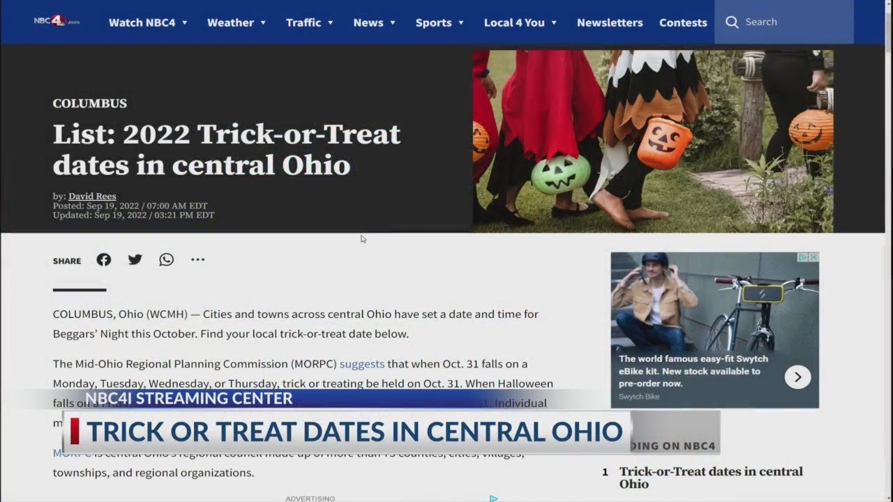 2022 Trick or Treat dates and times in Central Ohio YouTube