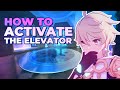 How to activate the elevator in the akademiya  house of daena out of bounds