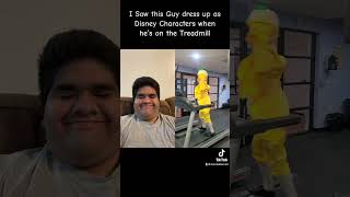 Disney Characters on the Treadmill #disney #treadmill #gym #exercise #videoshorts