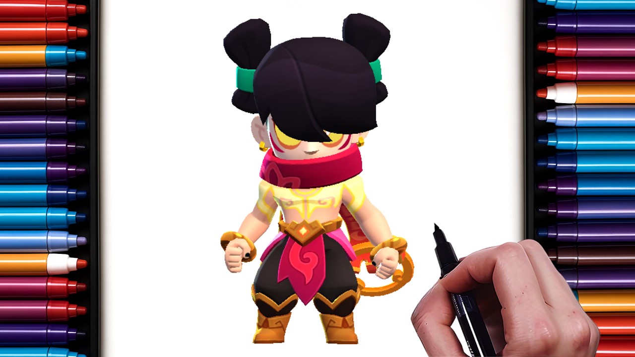 Как нарисовать Нежу Эдгара из Китая Brawl Stars | Китайские скины Brawl Stars