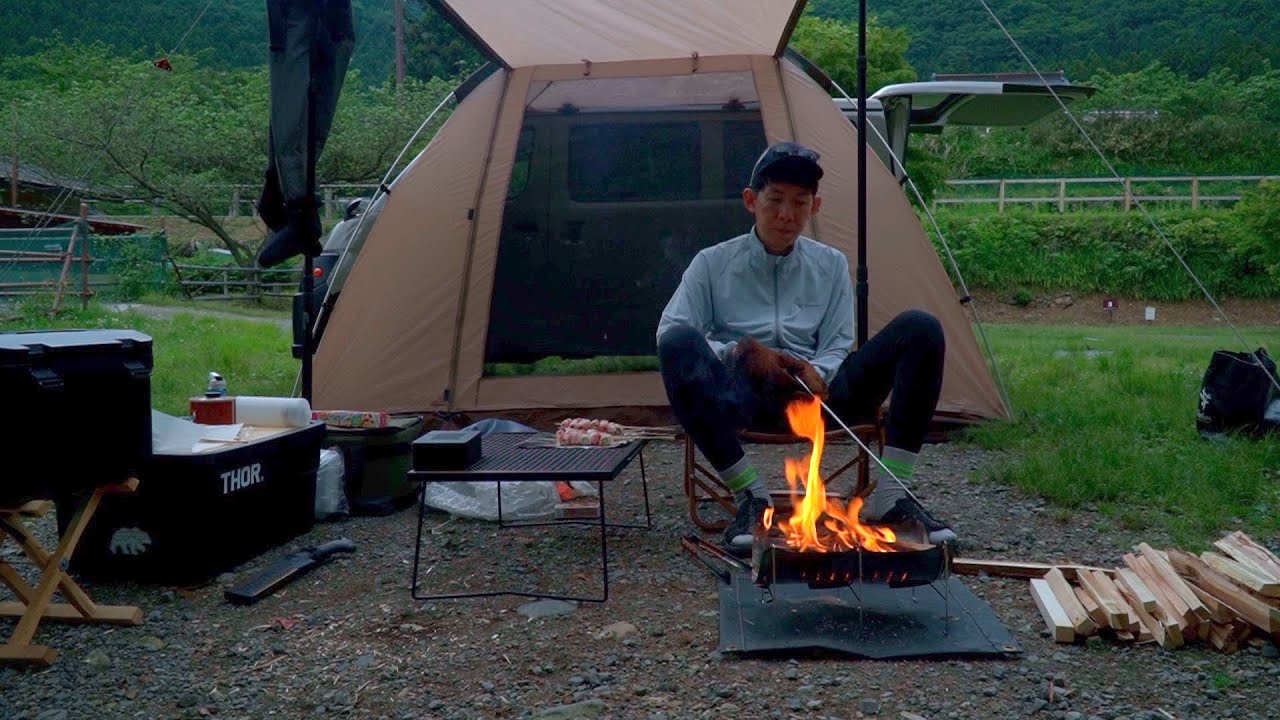 ソロキャンプと渓流釣りは最高の組み合わせ！| 川の流れと焚き火の音を楽しむ | ASMR