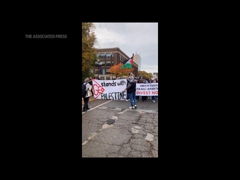 University of Michigan students walk out in support of Palestinians