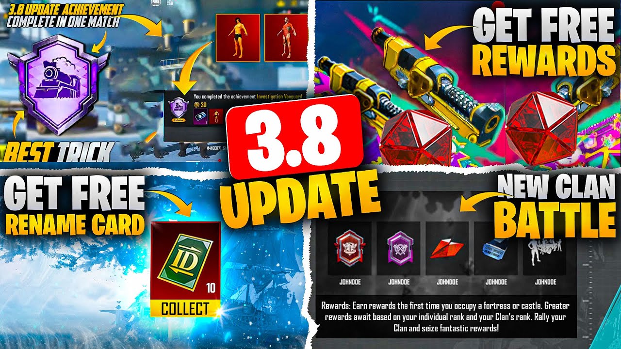 Get Free Rewards in 3.8 Update | Investigation Vanguard Achievement | New Clan Battle