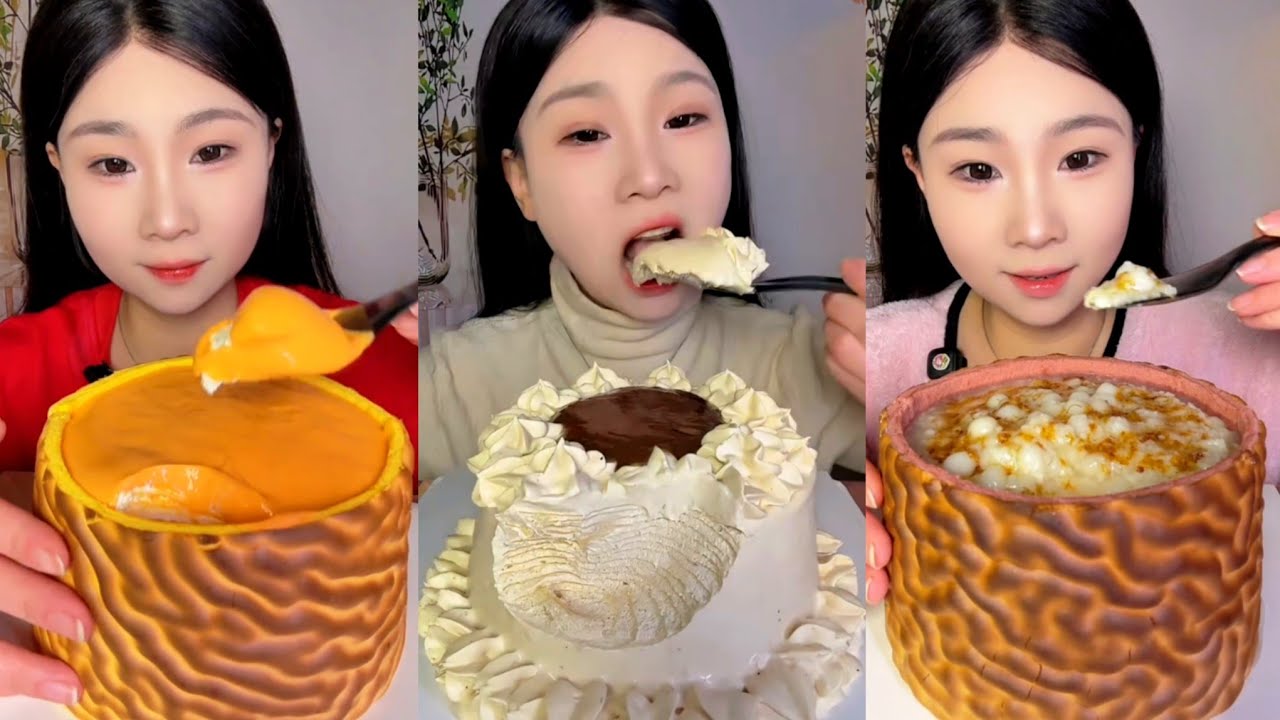 Ultimate Creamy Cake Bites & Dessert Bowl | Satisfying Eating Sounds | ASMR Mukbang 🍰🎧