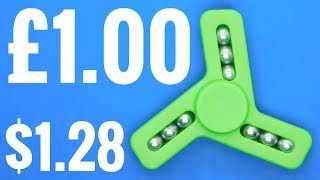 Fidget Spinner £1.00 / $1.28 Cheap Plastic Tri Spin With 9 Ball Bearings Unboxing Review Finger Hand