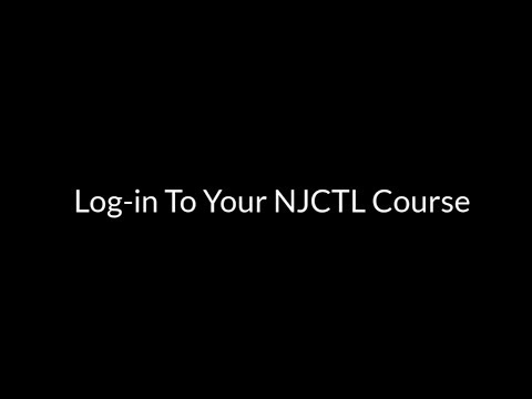 Log-In to Your NJCTL Course