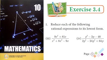 10th Maths Exercise 3.4 | Sum 1 (iii) & (iv) | Page 99 | Reduce in to its lowest form