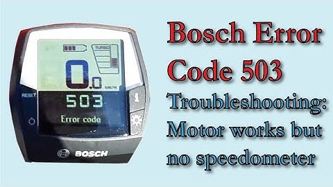 Error Code 503   Motor Works but Speedometer Doesn