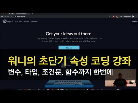 초단기 속성 코딩 / 프로그래밍 강좌 (파이썬) - 변수, 타입, 조건문, 함수