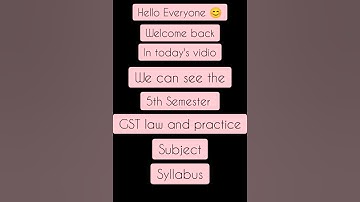5th Semester GST syllabus* #education #bcom #nep #5thsemester