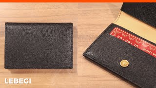 Making a Black Leather Bifold Wallet / Saffiano Leather Wallet