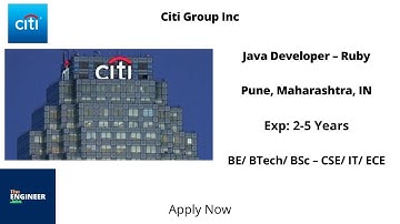Citi Group Inc | Java Developer – Ruby | BE/ BTech/ BSc – CSE/ IT/ ECE | Pune, Maharashtra, IN