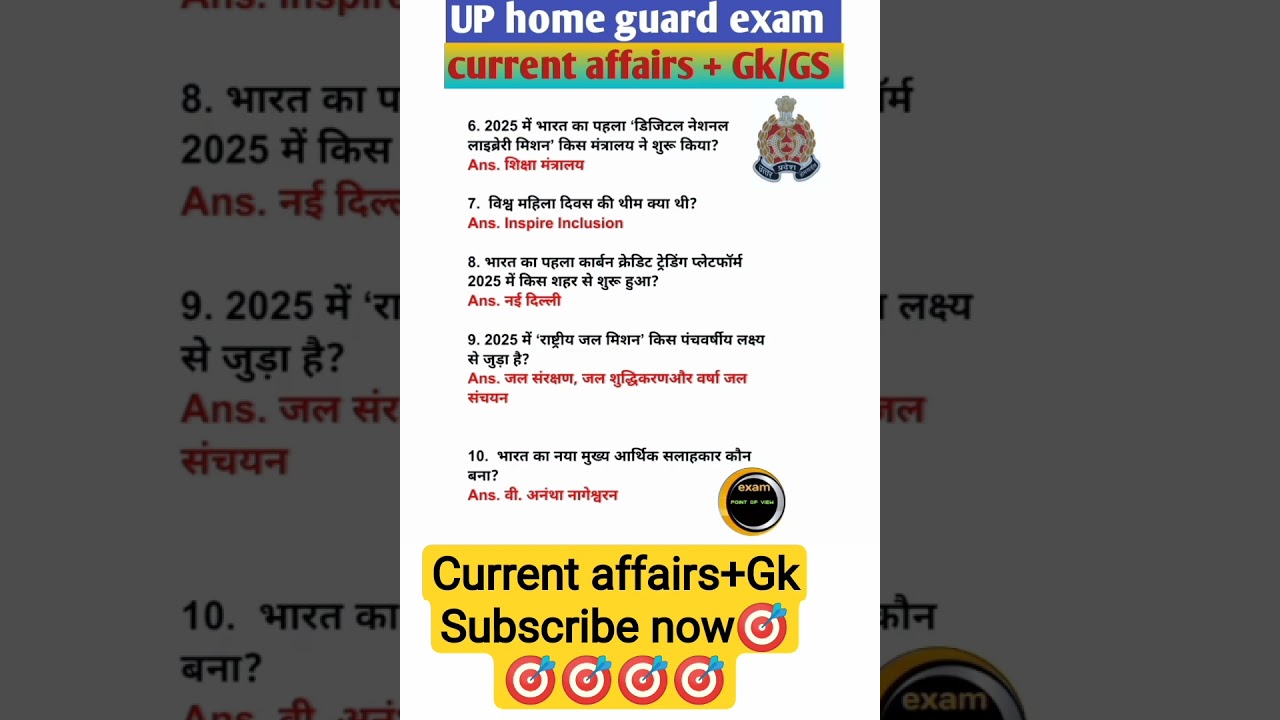 UP home guard exam।UP current affairs+Gk।