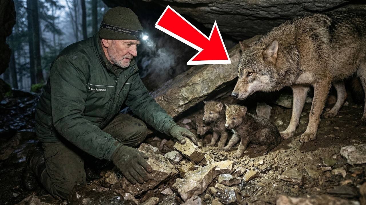 Ranna wilczyca błagała o ratunek dla młodych. Kiedy leśnik poszedł za nią, nie mógł powstrzymać łez.