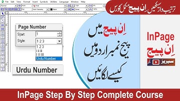 How to apply page number in inpage | Page number kaise lagaye | Urdu Typing | Inpage complete course