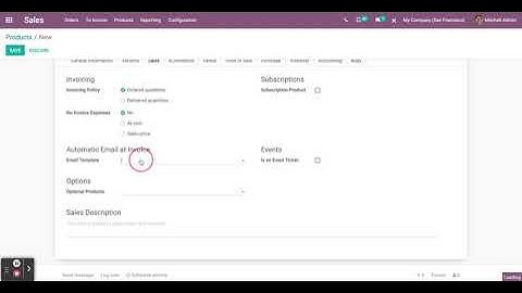 Create Products  with Odoo Sales Module