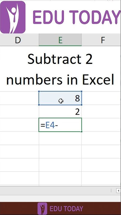 Excel Basic - Subtract two number in Excel - YouTube