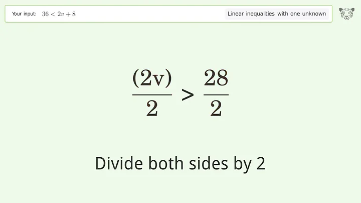Solving Linear Inequalities: 36 is Smaller Than 2v+8
