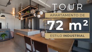 TOUR EM APARTAMENTO DE 72 M² ESTILO INDUSTRIAL