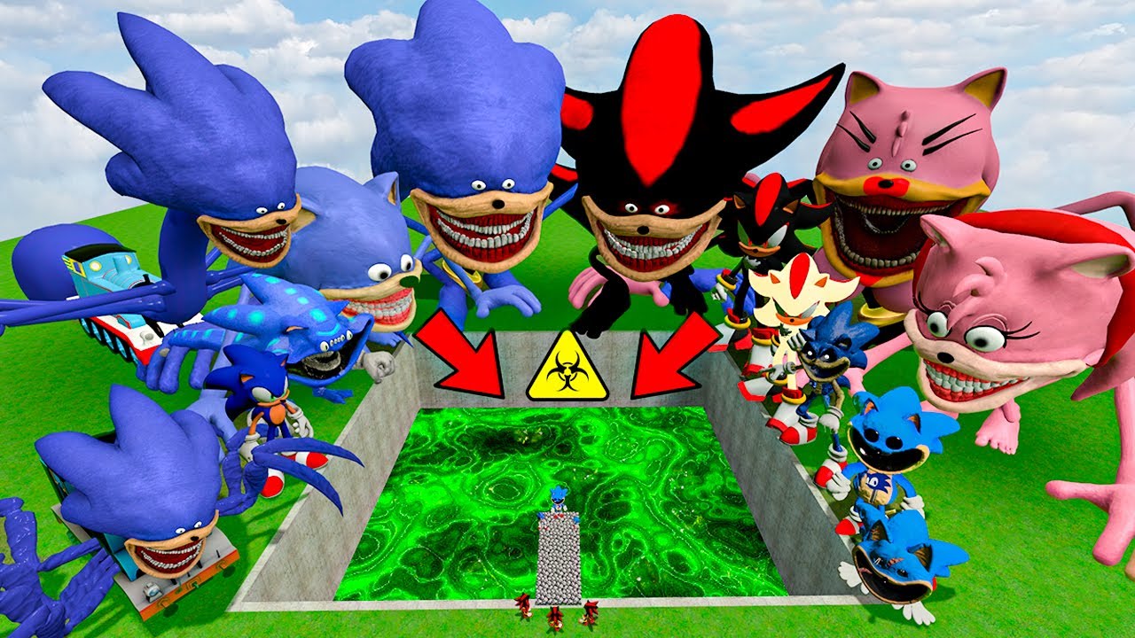 SPARTAIN KICKING CHALLENGE ALL NEW SONIC TAPES VS SHADOW TAPES in TOXIC WATER - Garry's Mod