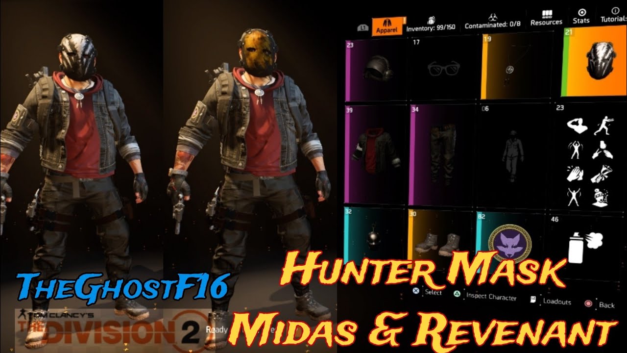 The Division 2 - [Year 1] Hunter Midas & Revenant Mask Guide - YouTube