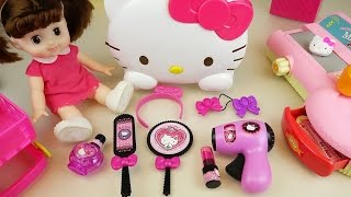 Hello Kitty hair shop mart register and baby doll toys play