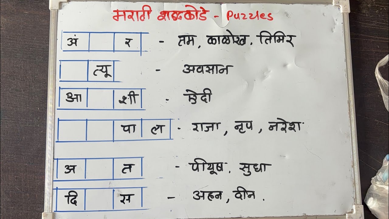 मराठी शब्दकोडी | मराठी कोडी | शब्दकोडी | marathi kodi with answers 