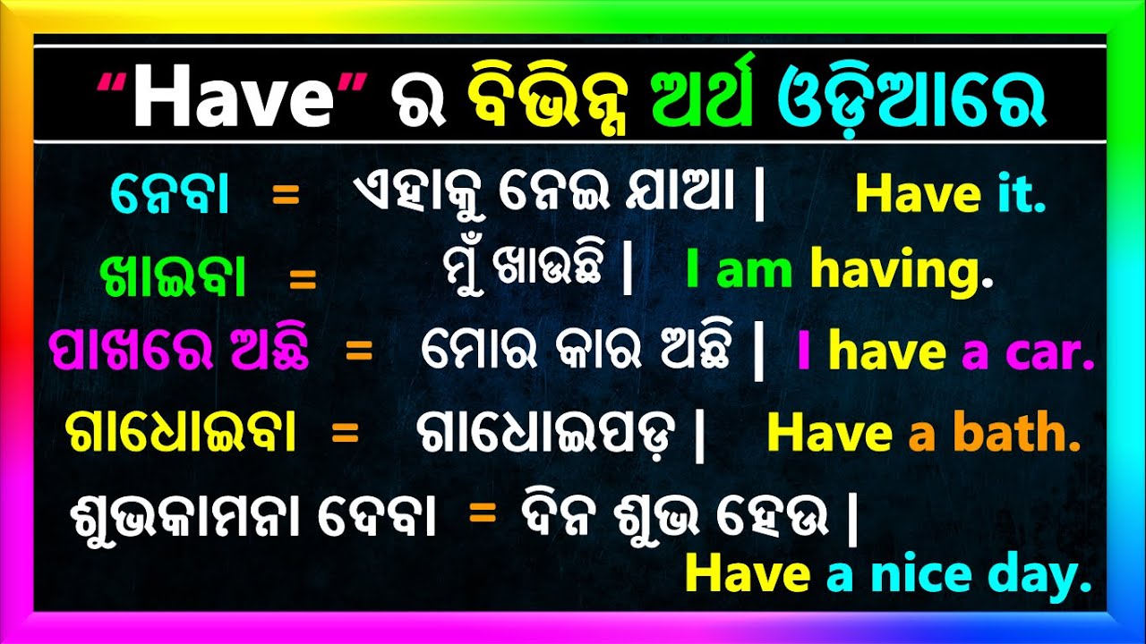 Different Meaning of 