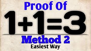 Proof of 1 1=3 || How To Proof 1 1=3 😎 || [2nd Method] || Math Puzzle || Titli Experiment ||