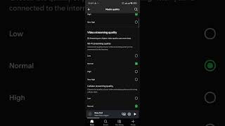 How to set cellular streaming quality to low for mobile data on Spotify