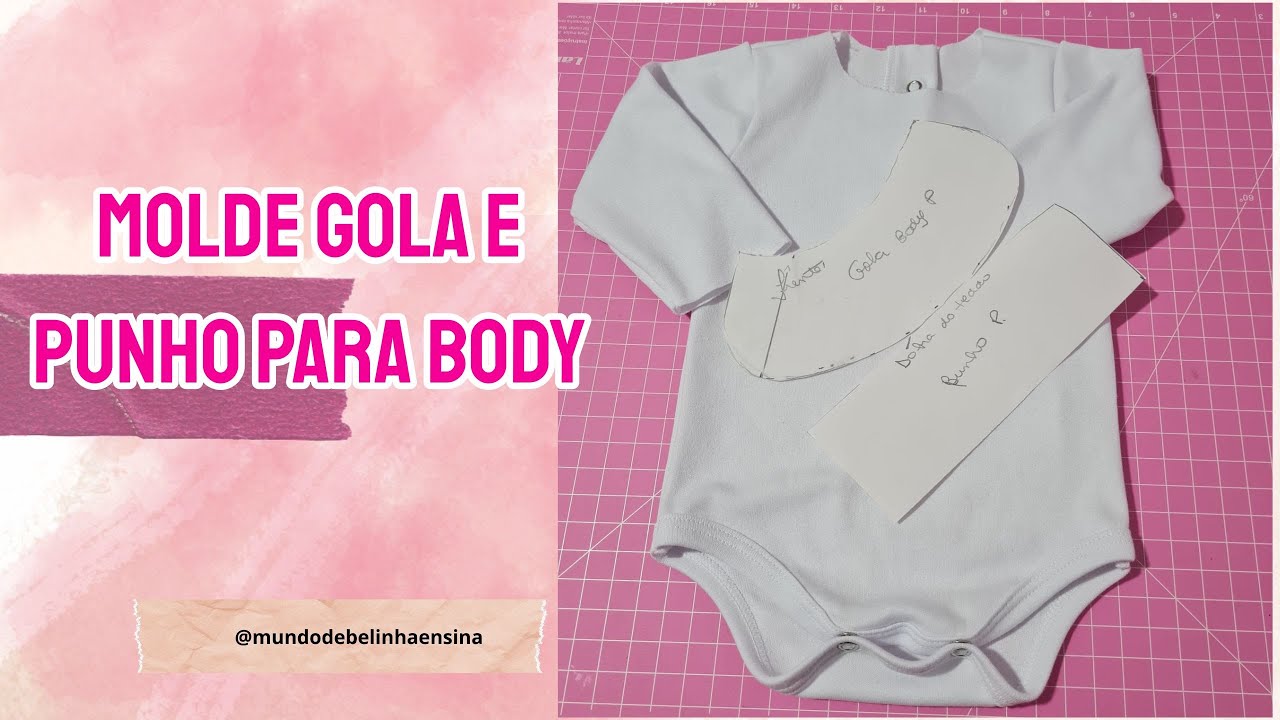 Como Fazer Modelagem de Gola para Body de Bebê  Passo a Passo Completo
