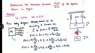 Problem (2) on Determining Transfer function of given mechanical system