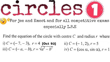 Find the equation of the circle with centre and radius i)C = (-7,-3), r=4 ii)C = (-a,-b),r = √a²-b²⭕