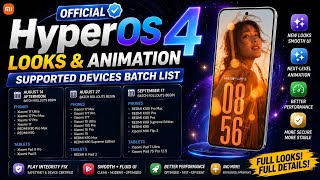 HyperOS 4 Official Looks & Animation 😍 Supported Devices & Batch Rollout List