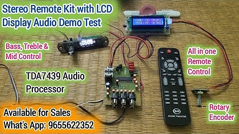 TDA7439 Stereo Remote Kit with LCD Display | Audio Demo Test | Bass, Treble & Mid Control | Tamil